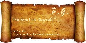 Perkovits Gazsó névjegykártya